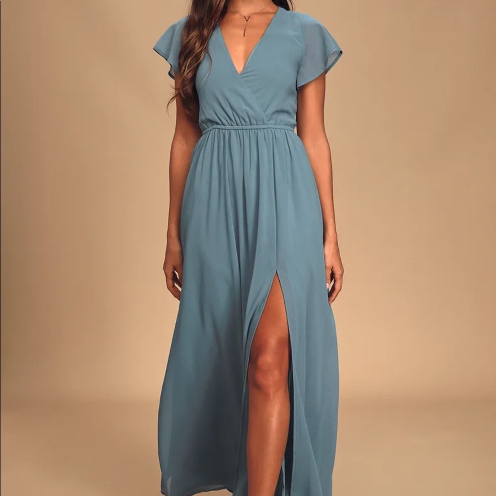 Lulu’s Slate Blue Maxi Dress